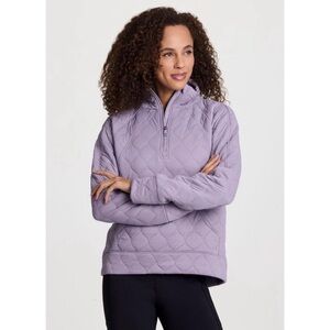 Avalanche Women's Quilted Cotton Blend 1/4 Zip Sweatshirt with Pocket Sz Medium